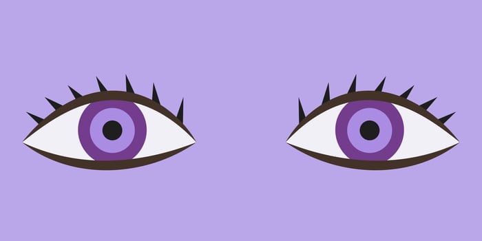 Purple eyes in cartoon style. vector