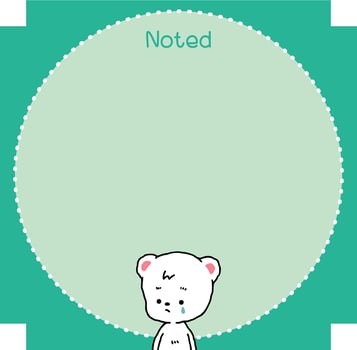 cute hand drawn doodle white bear note paper. Cute card vector illustration.