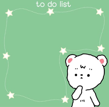 cute hand drawn doodle white bear note paper. Cute card vector illustration.