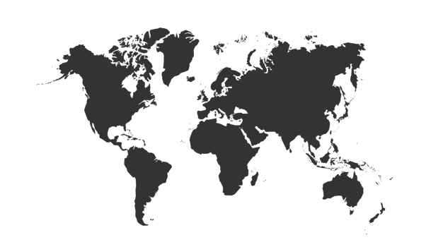 World map on black color illustration. World map template with continents, North and South America, Europe and Asia, Africa and Australia png
