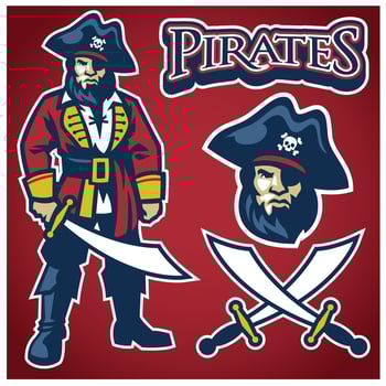 pirate mascot logo set vector