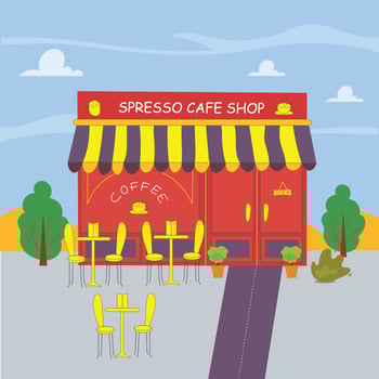 Flat Cafe illustration vector