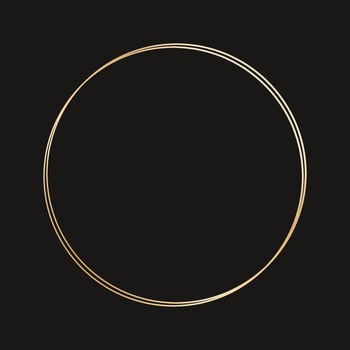 Simple circle geometric gold frame. Vector modern design template for wedding or birthday invitation, brochure, poster and business card