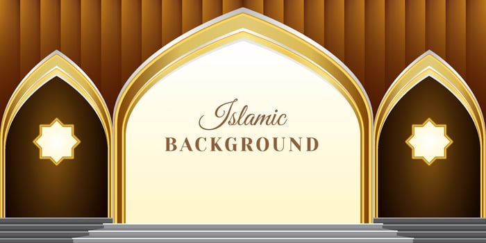 Islamic Stage Event Banner Background Template vector