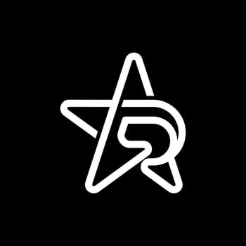 Letter r monogram star line modern design vector