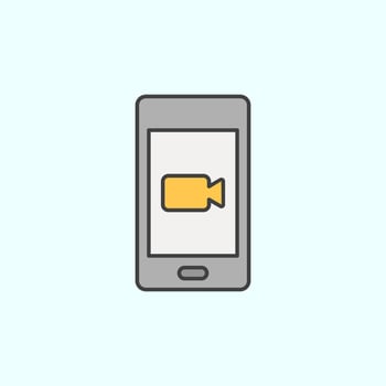 mobile, camera color vector icon, vector illustration on white background