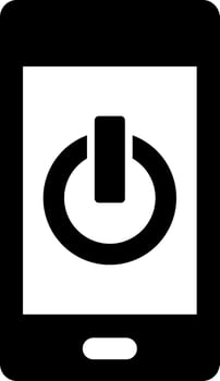 Phone, power vector icon. Simple element illustration from UI concept.  Mobile concept vector illustration. Phone, power vector icon on white background