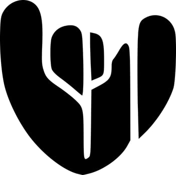 black cactus tree vector