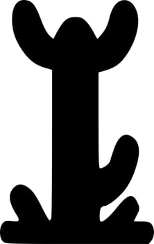 black cactus tree vector