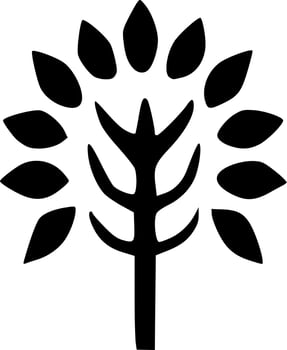 black and white of leaf icon vector