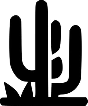 black and white of cactus icon vector