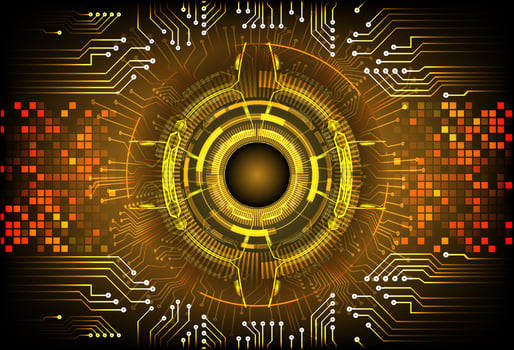 Modern  Cybersecurity Eye on Technology Background vector