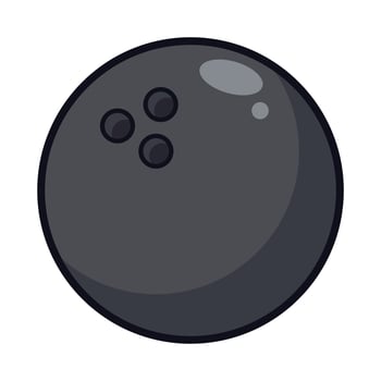 Bowling ball cartoon icon vector illustration. Sports icon concept illustration, suitable for icon, logo, sticker, clipart