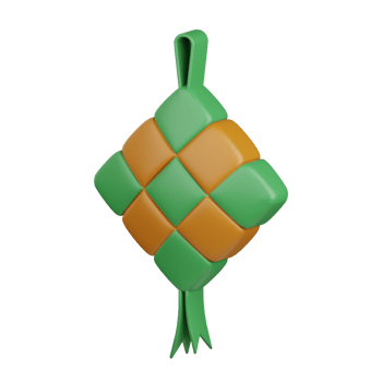 3d rendering ketupat isolated useful for muslim, religion, ramadan kareem eid al fitr design png