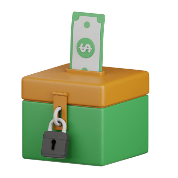 3d rendering charity box isolated useful for muslim, religion, ramadan kareem eid al fitr design png