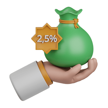 3d rendering zakat isolated useful for muslim, religion, ramadan kareem eid al fitr design element png