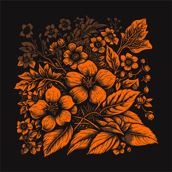 Hand drawn floral water colour vector