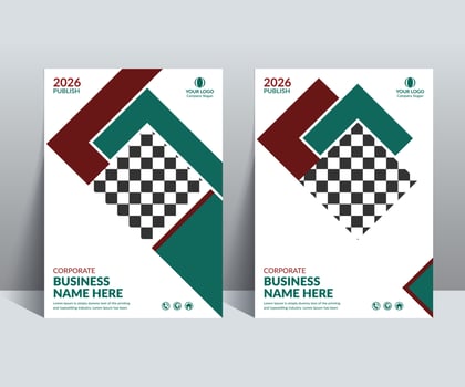 Bifold Brochure Template and Book Cover Design vector