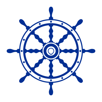 Ship wheel icon. Old ship steering wheel rudder isolated png