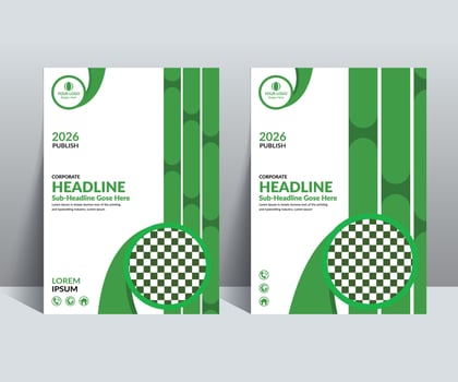 Bifold Brochure Template and Book Cover Design vector