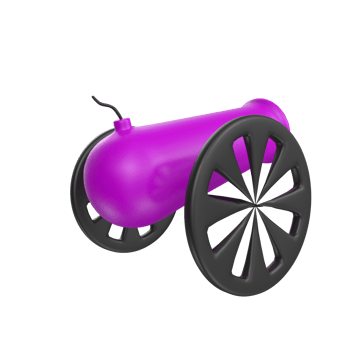 Cannon isolated on transparent png