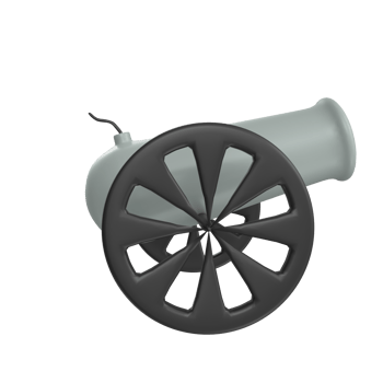 Cannon isolated on transparent png