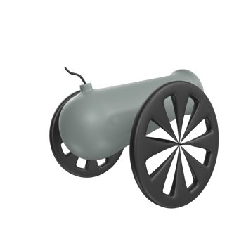 Cannon isolated on transparent png