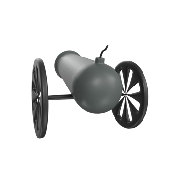 Cannon isolated on transparent png