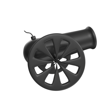 Cannon isolated on transparent png