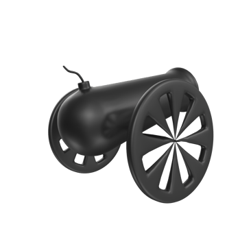 Cannon isolated on transparent png