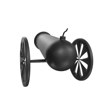 Cannon isolated on transparent png