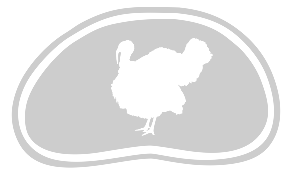 Turkey Silhouette in the Meat Shape for Logo,Label, Mark, Tag, Pictogram or Graphic Design Element. The Turkey is a large bird in the genus Meleagris. Format PNG