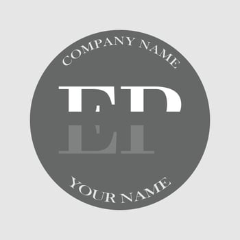 initial EP logo letter monogram luxury hand drawn vector
