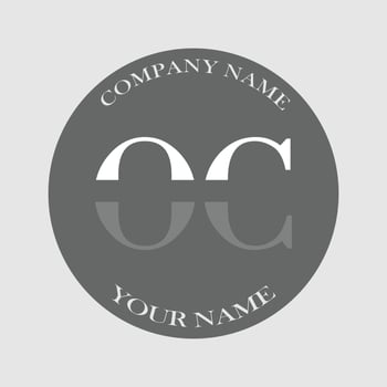 initial OC logo letter monogram luxury hand drawn vector