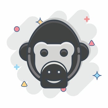 Icon Chimpanzee. related to Animal Head symbol. simple design editable. simple illustration vector