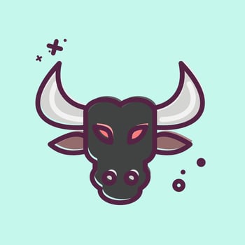 Icon Bull. related to Animal Head symbol. simple design editable. simple illustration vector