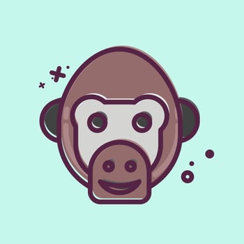 Icon Chimpanzee. related to Animal Head symbol. simple design editable. simple illustration vector