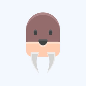 Icon Wairus. related to Animal Head symbol. simple design editable. simple illustration vector