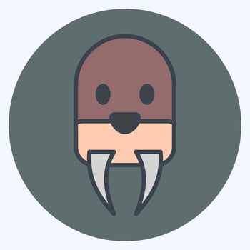 Icon Wairus. related to Animal Head symbol. simple design editable. simple illustration vector