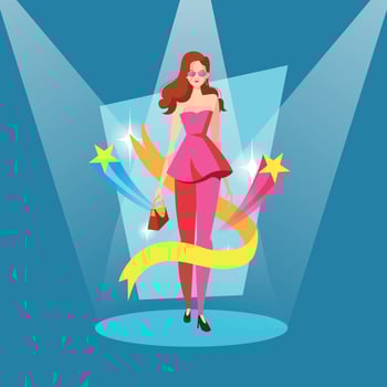 A Girl Walks in a Fashion Show vector