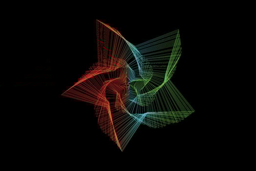 Gradient rainbow star vector sunburst. Color sunbeams. Frame with rays.