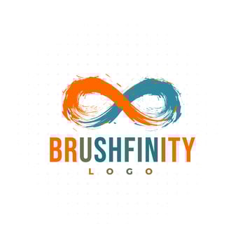 Orange and blue brush logo with an infinity symbol vector