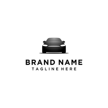 Simple and minimalistic light gray car silhouette logo design. Luxury City Car Silhouette Logo Design vector