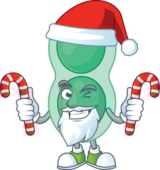 Cartoon character of green streptococcus pneumoniae vector
