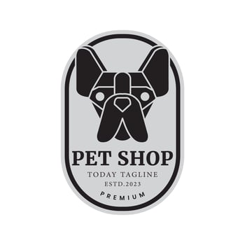 chihuahua dog head logo badge line vector icon illustration symbol design template