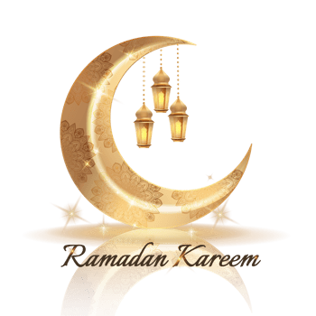 Ramadan Kareem With Crescent Moon and Lamp png