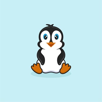 Cute Penguin Logo Design Illustrator vector