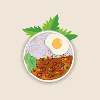 Creative Pad Krapow Premium Vector, Quality Watercolor Background With Premium Vector. Modern Isolated Delicious  Pad krapow Vector With Hi-Quality Illustration.