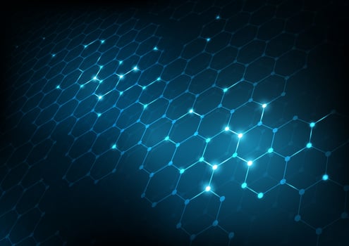 Abstract background consisting of set of hexagonal cells. Modern innovation communication technology business background. Background illustration vector. vector