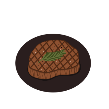 Steak Illustration. Food. Flat design. png